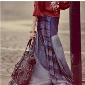 Free People Patchwork Plaid Maxi skirt size XS